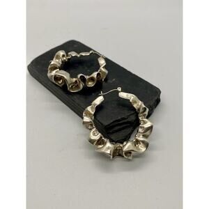 Sterling Silver Hollow Hoop Earrings 24g Fine Jewelry Leverbacks 24g